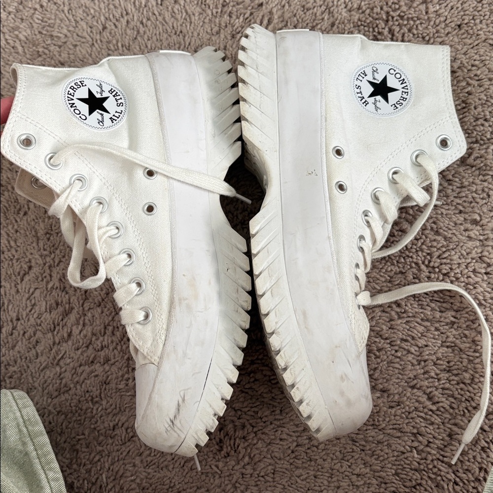 Converse Off-White High-Top Sneakers platform